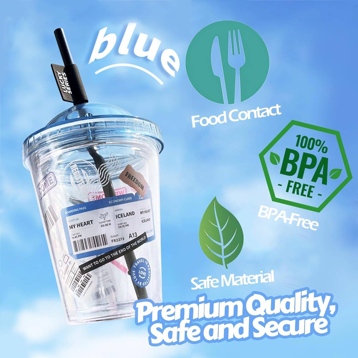 13 Oz Plastic Tumblers With Lids And Straw 4