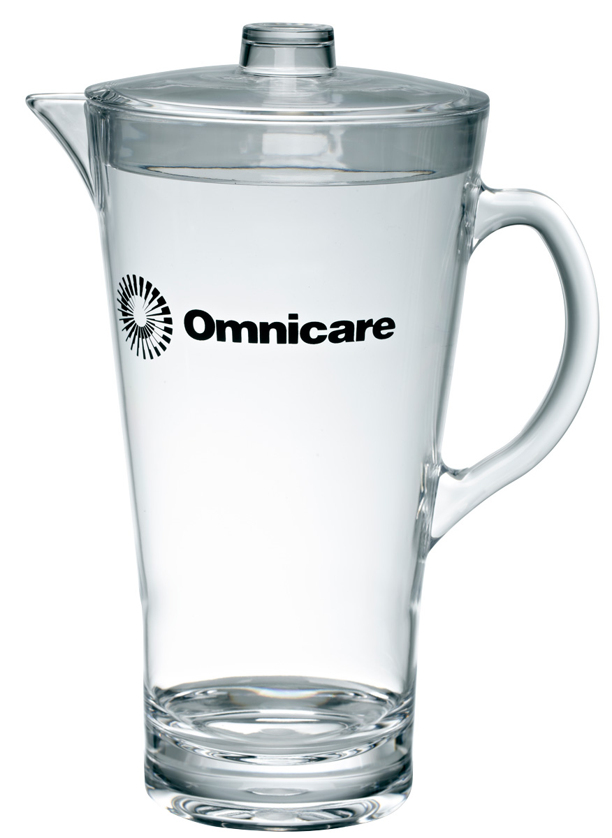 2 Liter Clear Acrylic Plastic Pitcher w/Lid 1