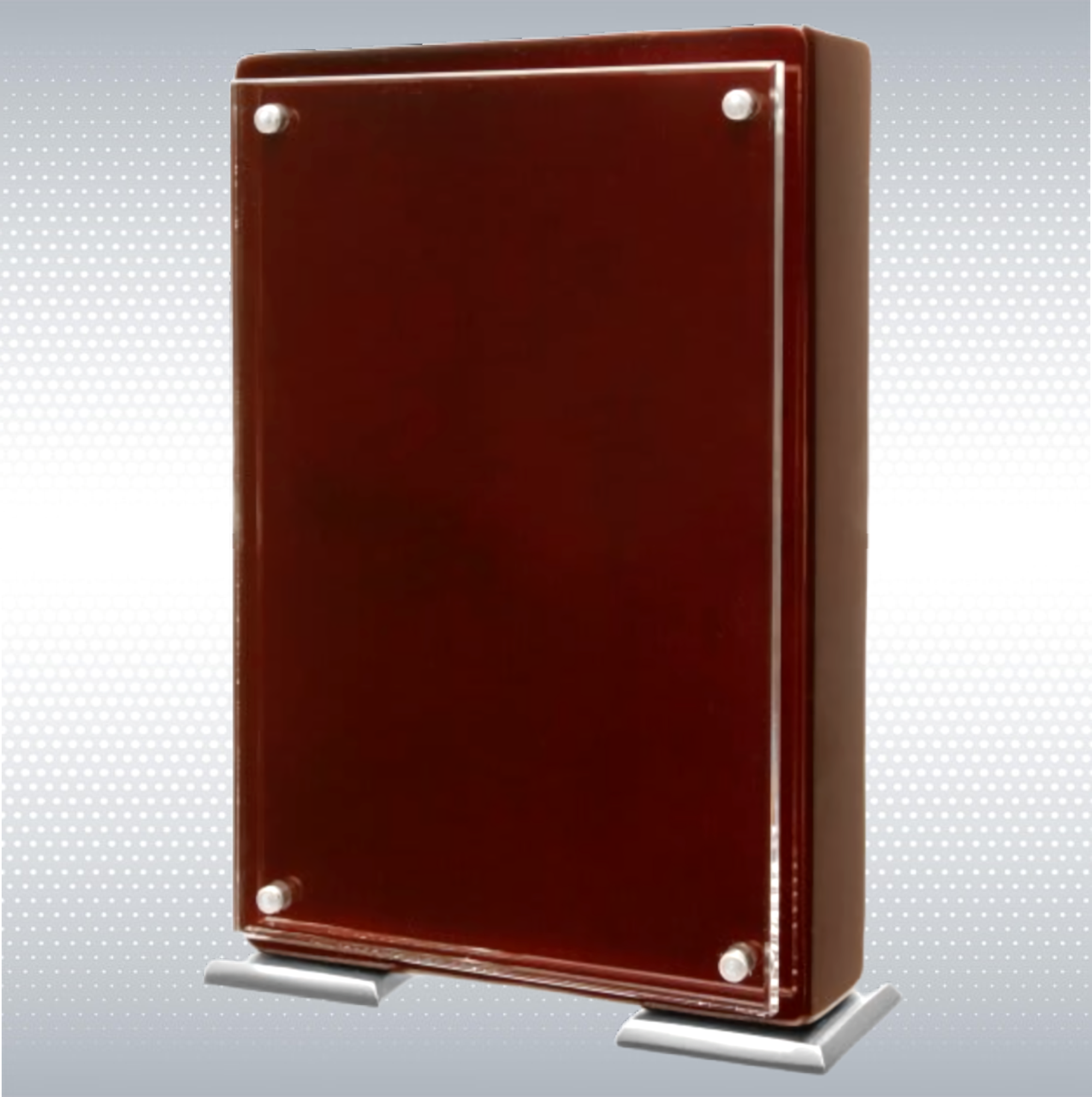 7 1/4" Rosewood Finish High Gloss Floating Acrylic Standup Plaque 5