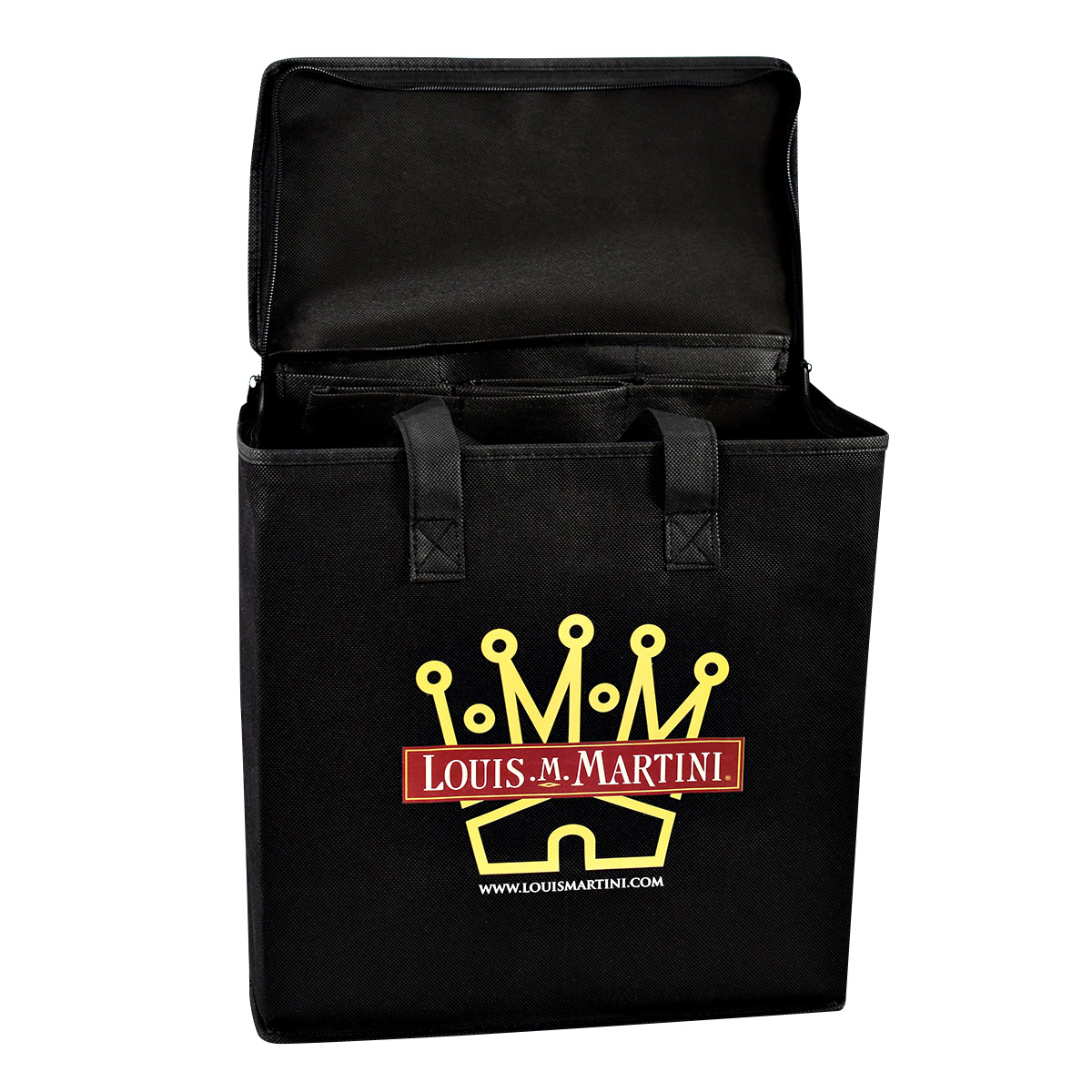 Custom 100g Non-Woven 6-Bottle Wine Tote Bag w/Removable Divider 7"x12"x12" 1