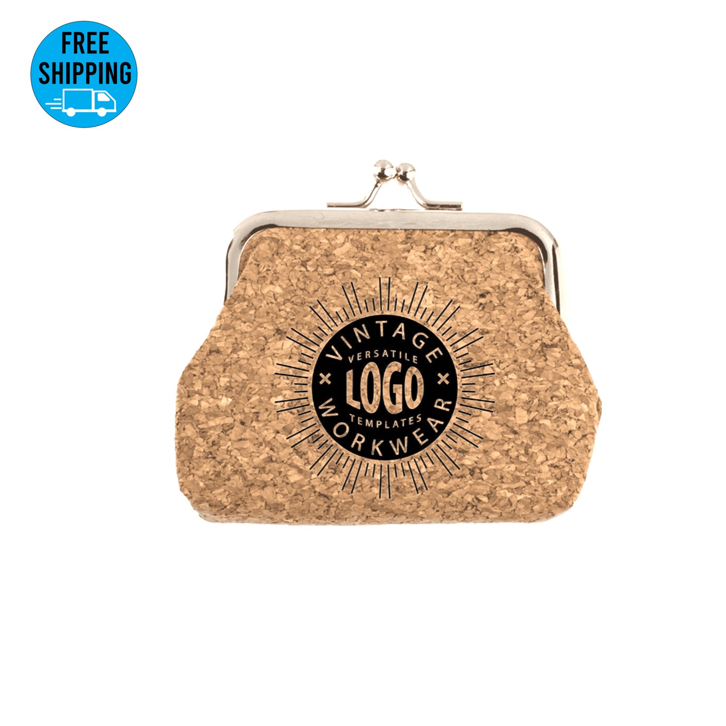 Small retro cork coin purse with kiss Lock/leather wallet 2