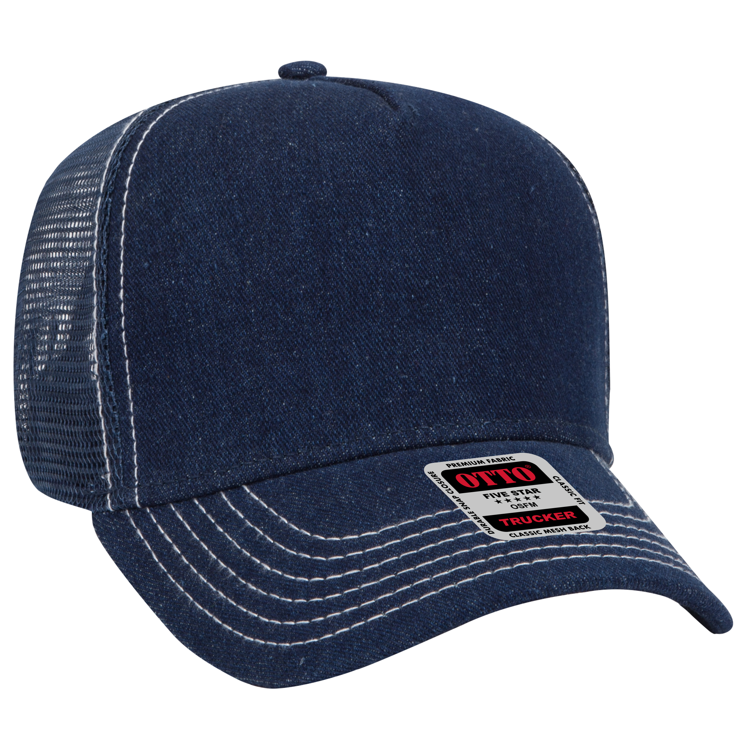 OTTO CAP® 5 Panel Mid Profile Mesh Back Trucker Hat 45
