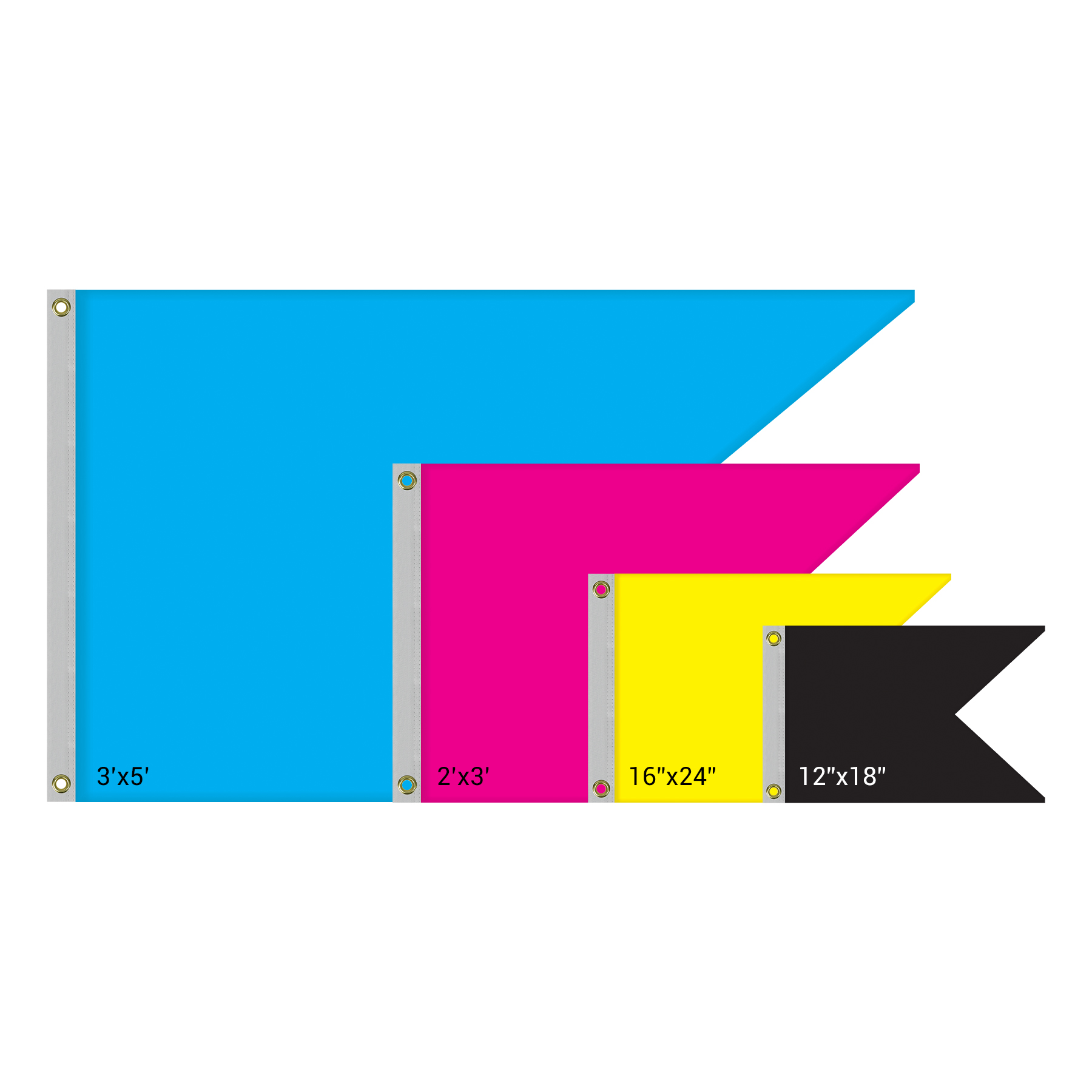 Single Reverse Knitted Polyester Guidon Boat Flag (12"x18") 9