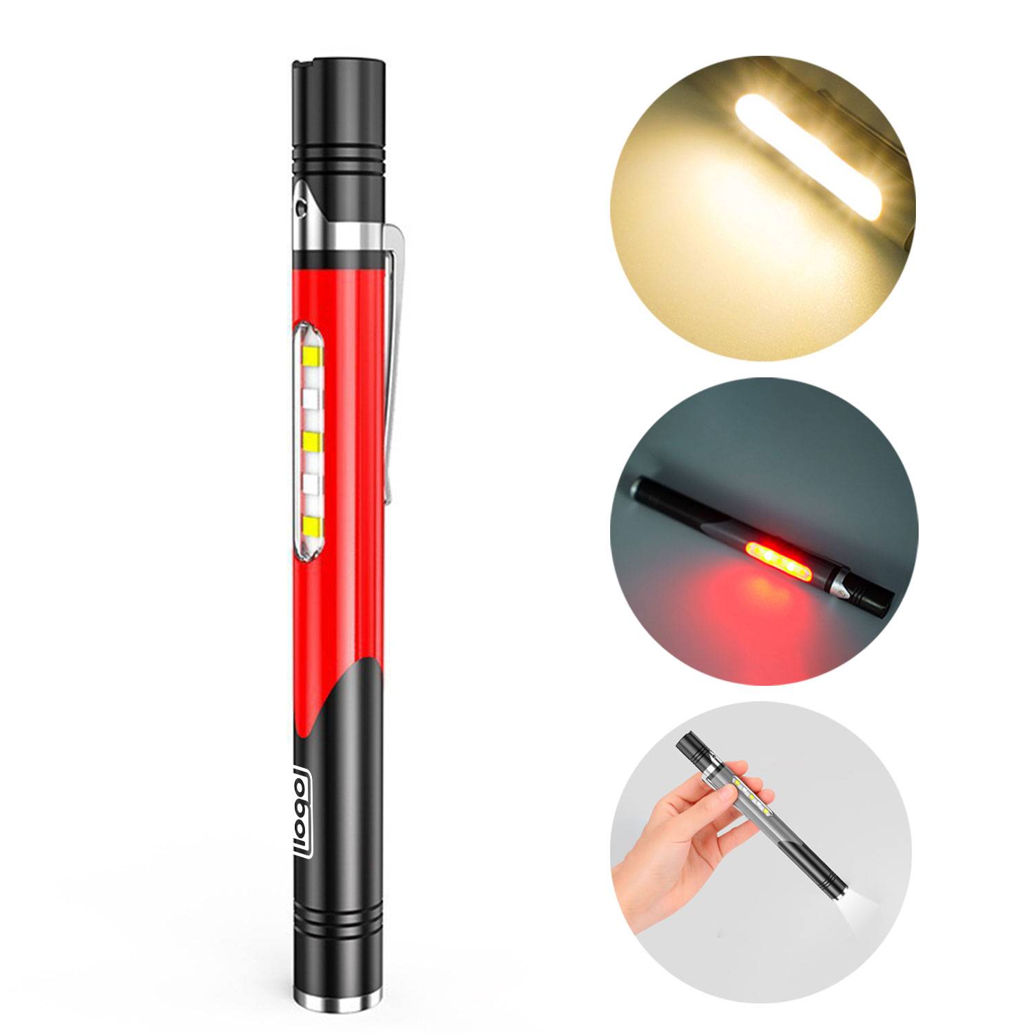 USB Rechargeable Dual-Light Medical Flashlight 3
