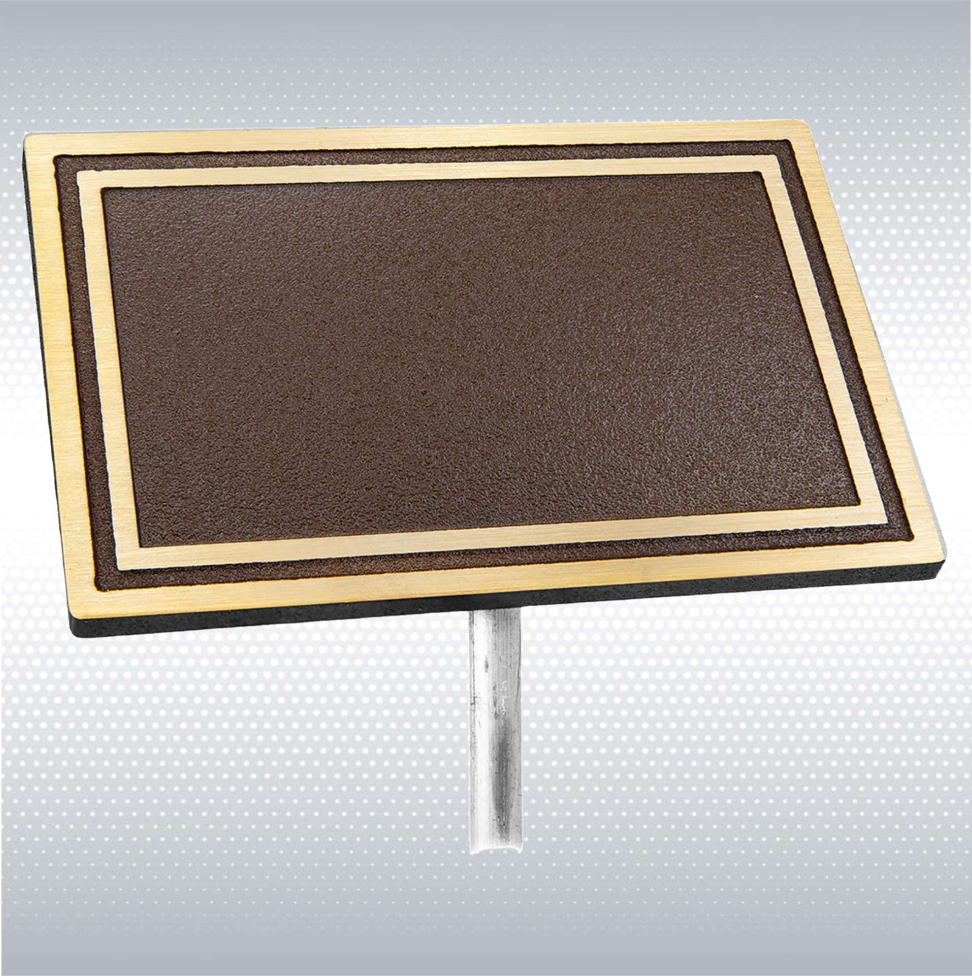 Bronze/Brown Rectangle Solid Cast Aluminum Sign with 24" Aluminum Rod (6"x4") 3