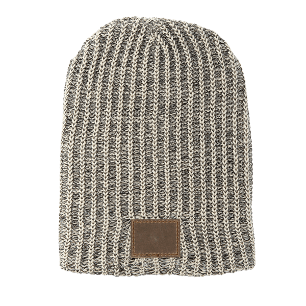 Haberdasher Knit Beanie with Leather Patch 6