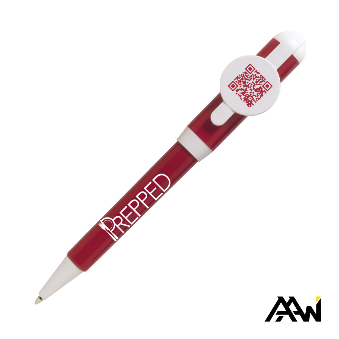 Jumbo QR Billboard Twist Pen - White Accent 10