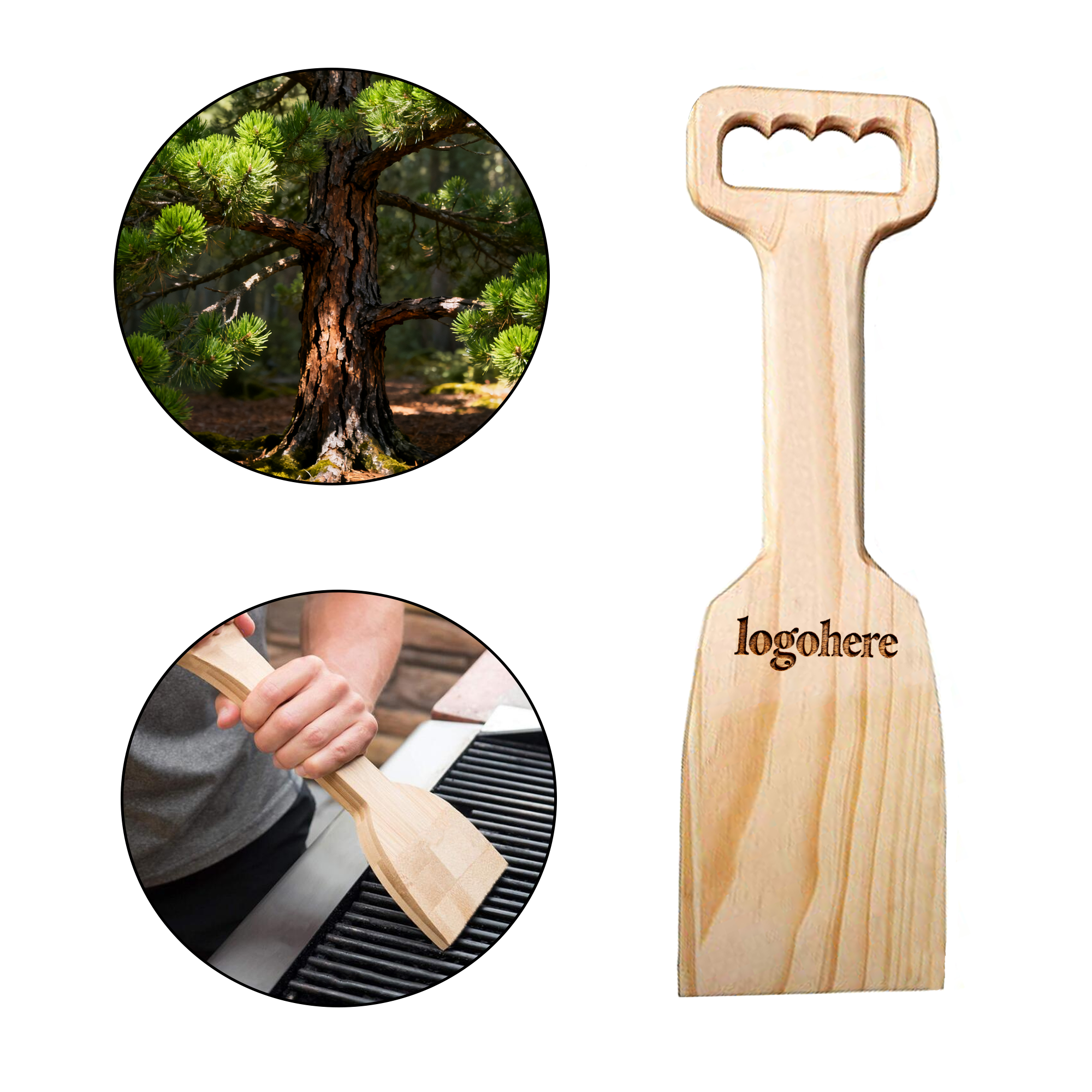 Natural Wood Grill Cleaner Scraper 2