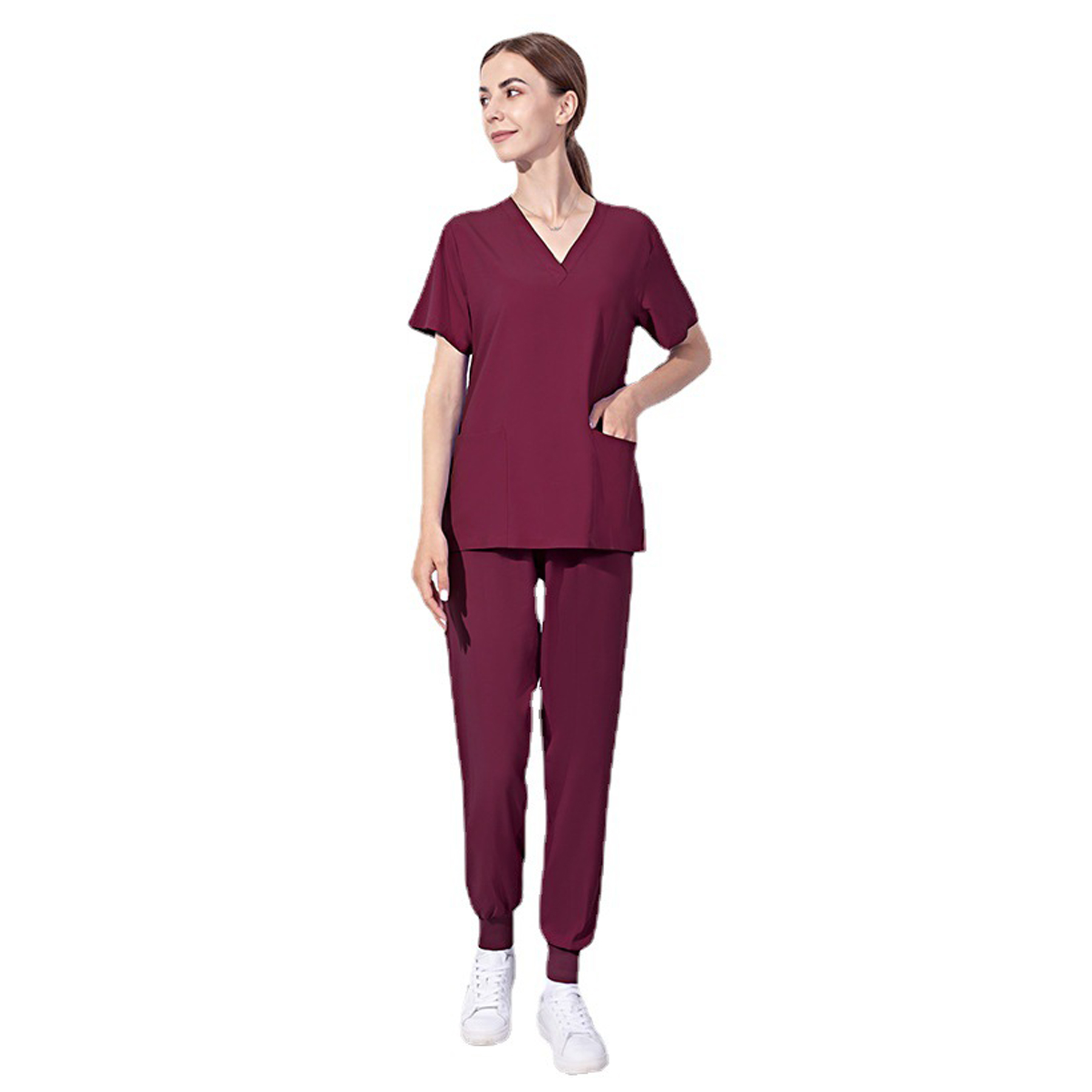 Unisex V Neck Tunic Two Pockets Doctor Workwear 4