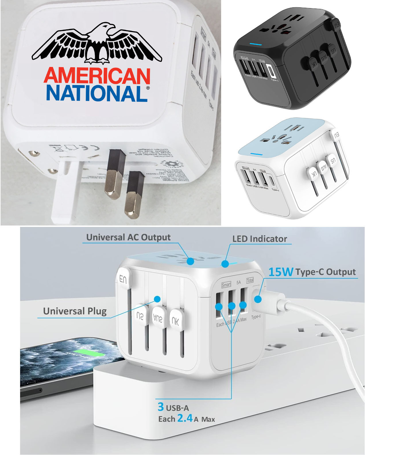 iBank ® Universal Travel Adapter, International Power Adapter 2