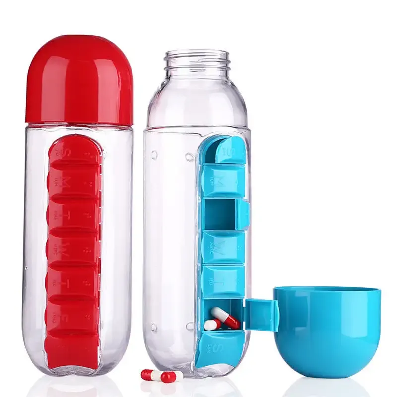 Water Bottle with Pill Box Organizer 1