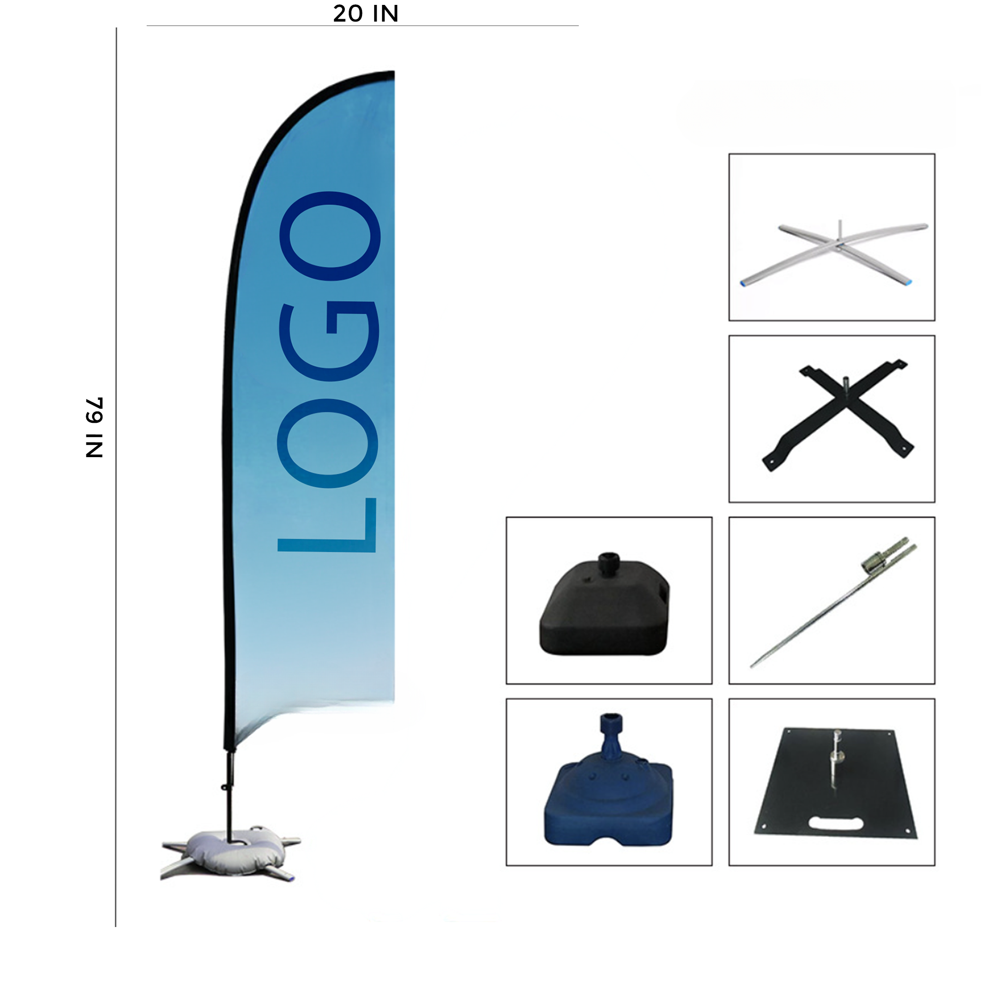 MOQ 10 PCS Knife-Shaped Water-Filled Flag 1