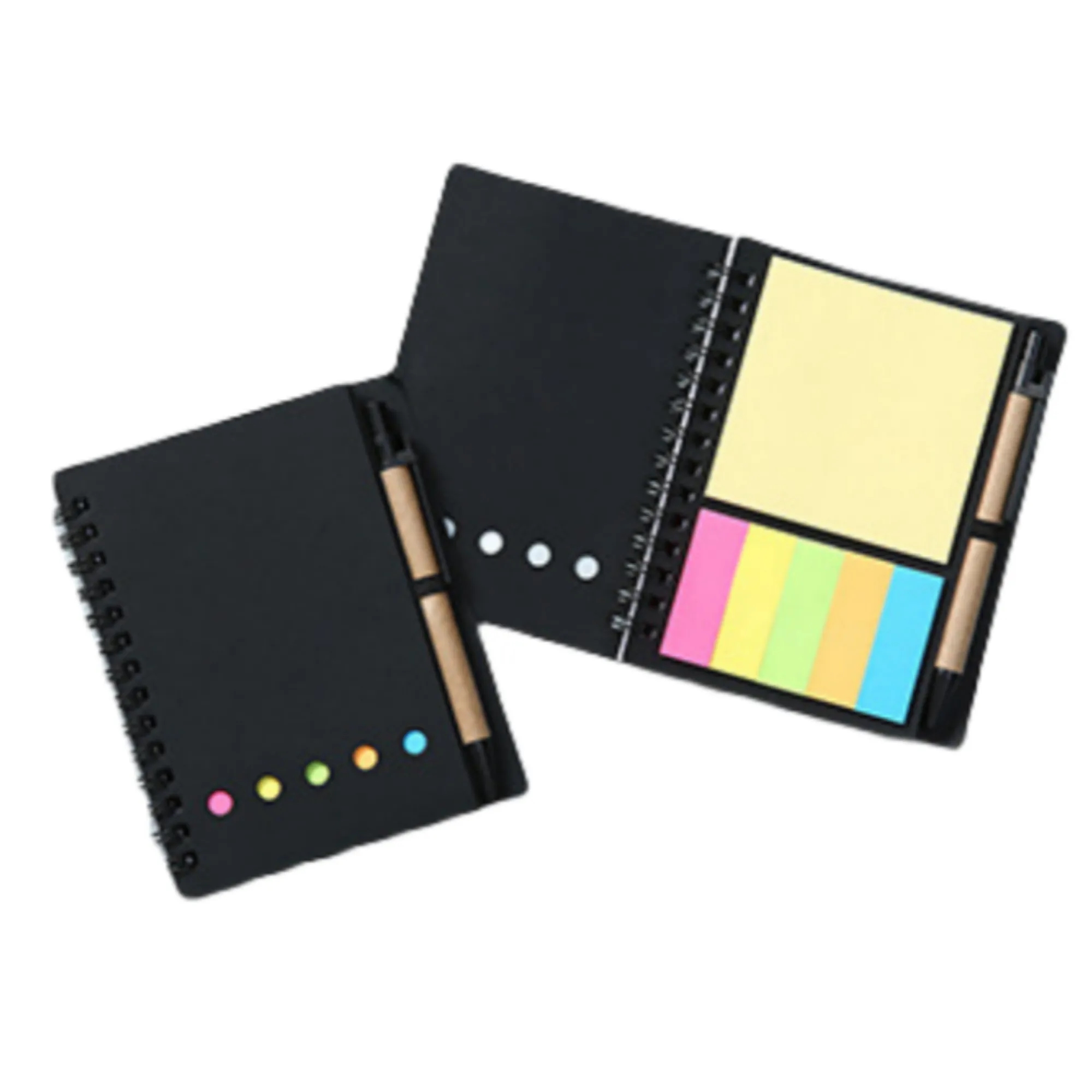 Pocket Colored Sticky Note Brown Paper Spiral Notebook 5