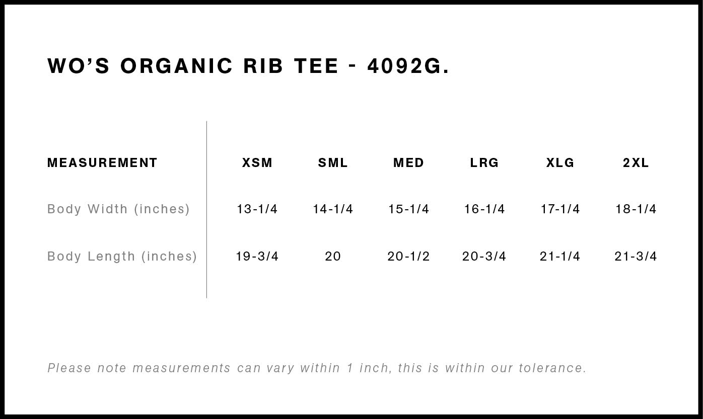 Wo's Organic Rib Tee | 4092G 19