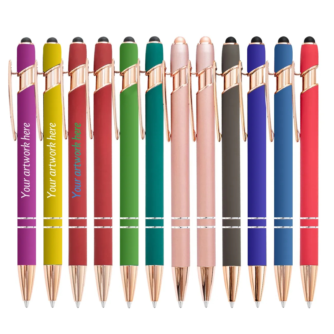 Ellipse Rose Gold Pen with Stylus 1