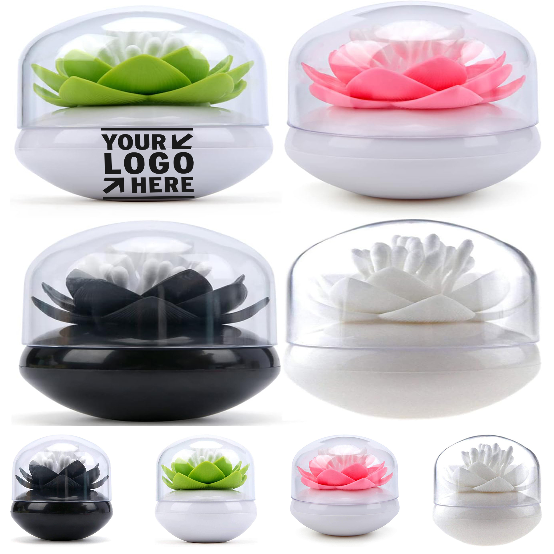 Cotton Swab Unique Lotus Qtip Holder Container Bathroom Organizer Decor Toothpicks   2