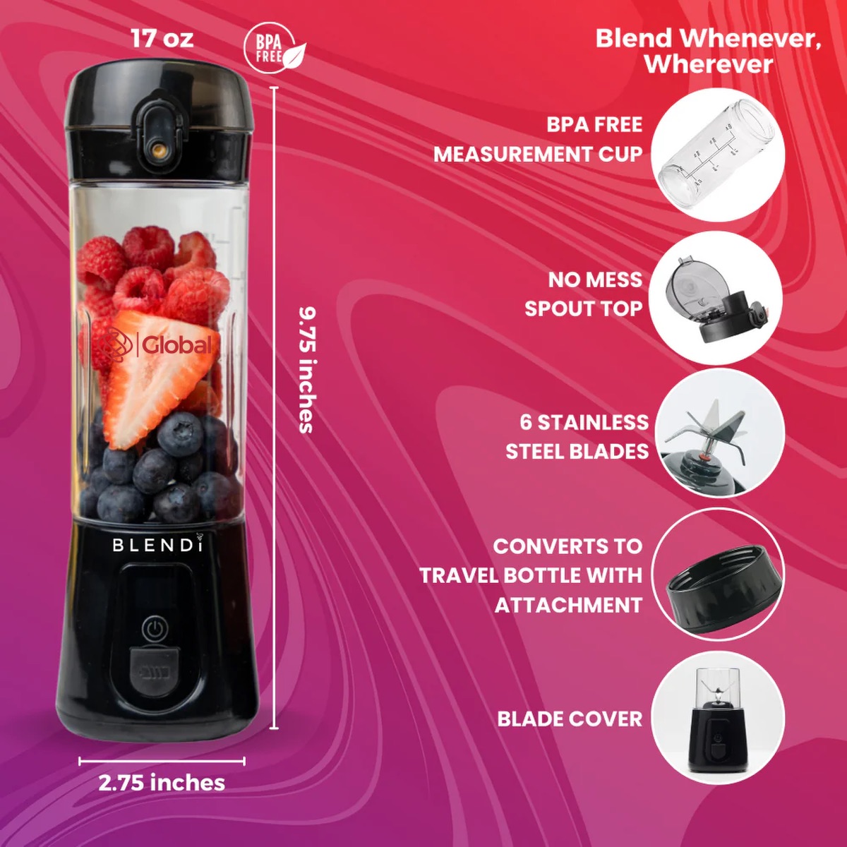 BLENDi™ Pro+ Portable Blender 17oz 6