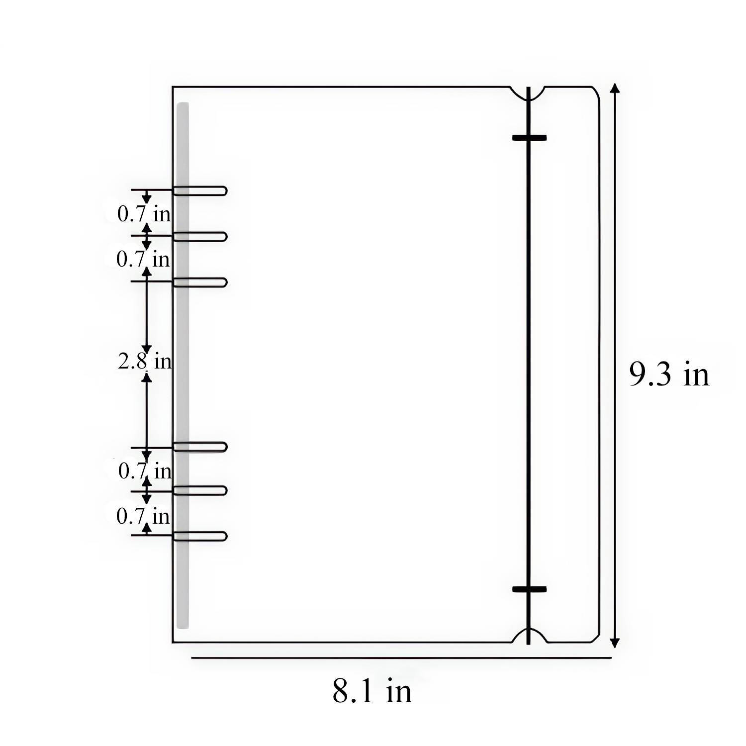 A5 Plastic 6-Rings Binder File Folder 6
