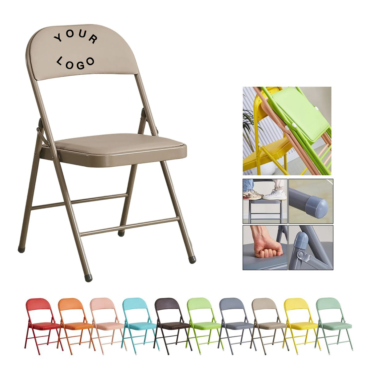 Portable Event Chair with Soft Seat and Backrest 6