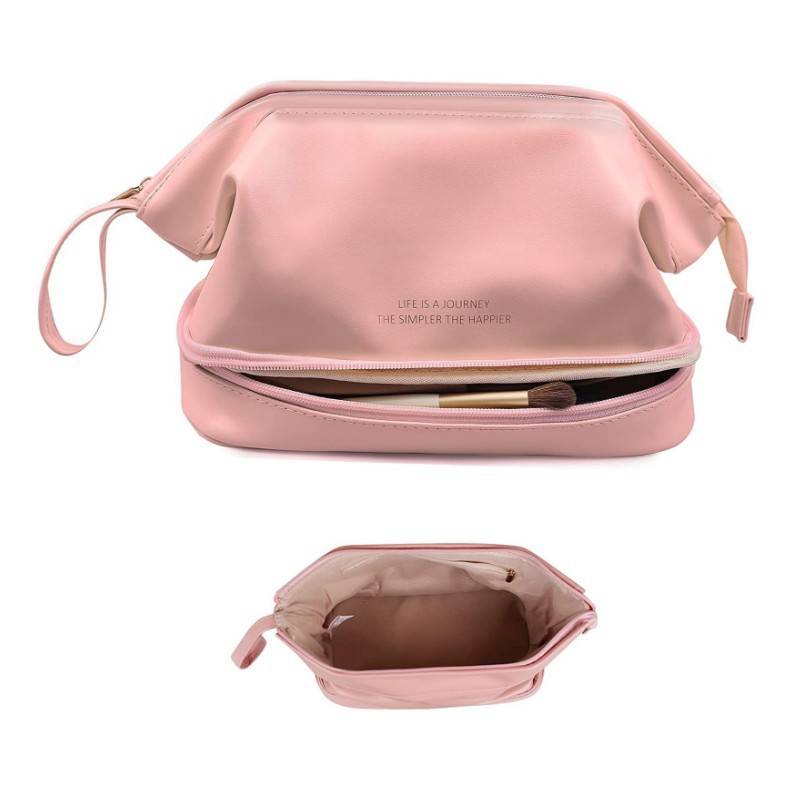 PU Leather Double Layer Cosmetic Bag 5