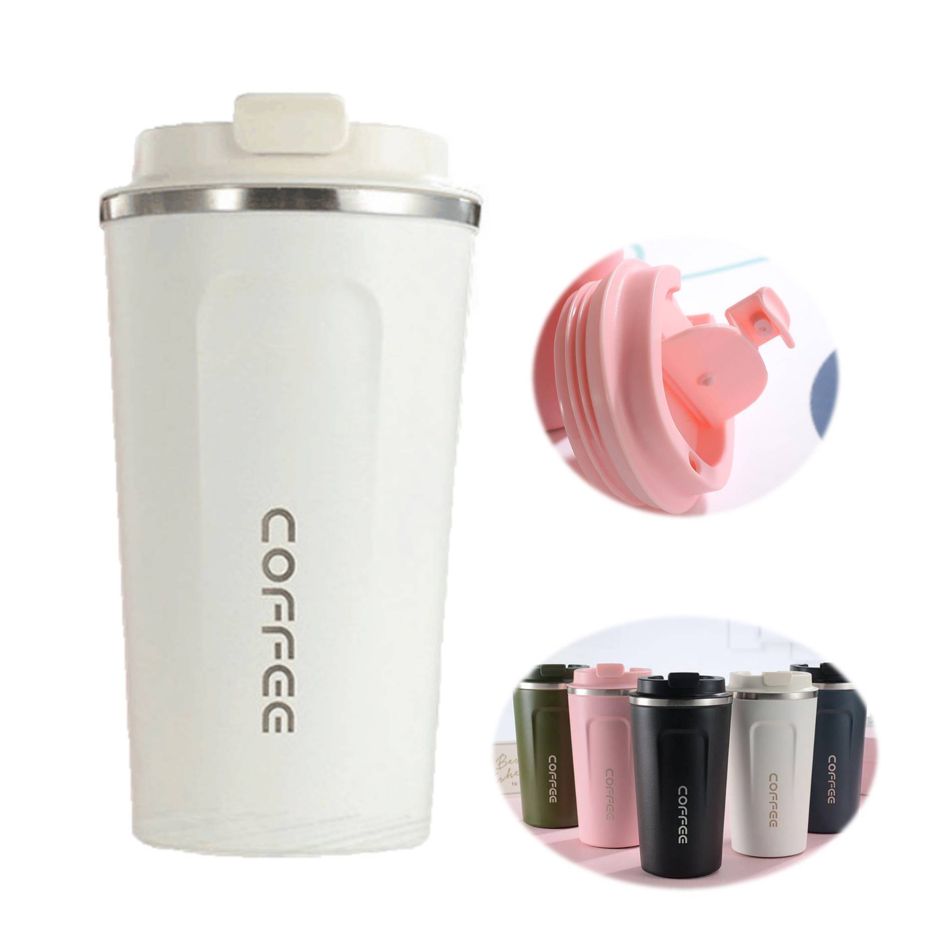 Double Wall Portable 14 Oz. 18 Oz. Tumbler Car Coffee Cup 1