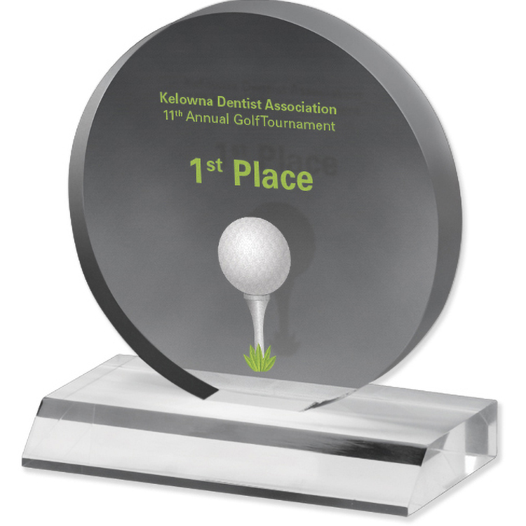 Clear Circle Acrylic Award (5"x 5 1/2"x 3/4") Full Colour PhotoImage