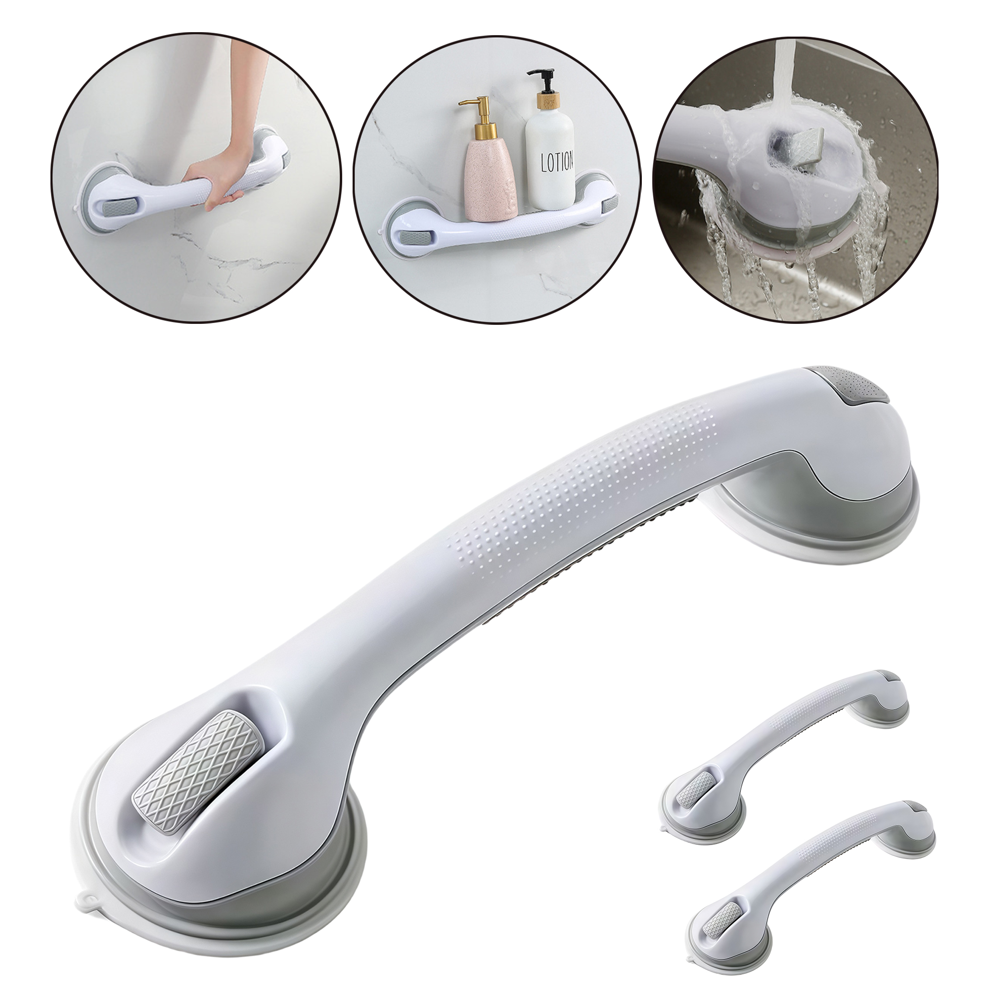 No Drill Suction Cup Grab Bar for Bathroom 2