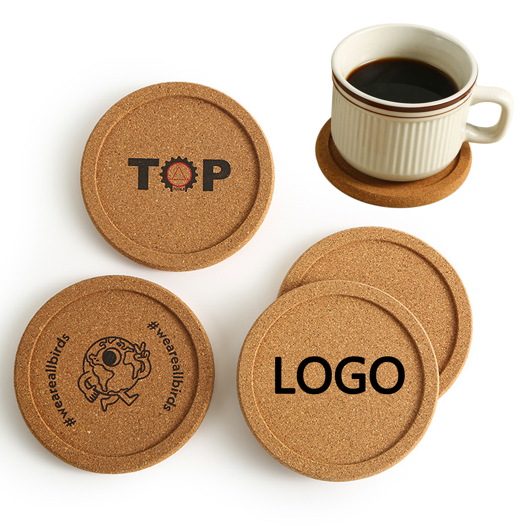 Natural Cork Round Coaster 1