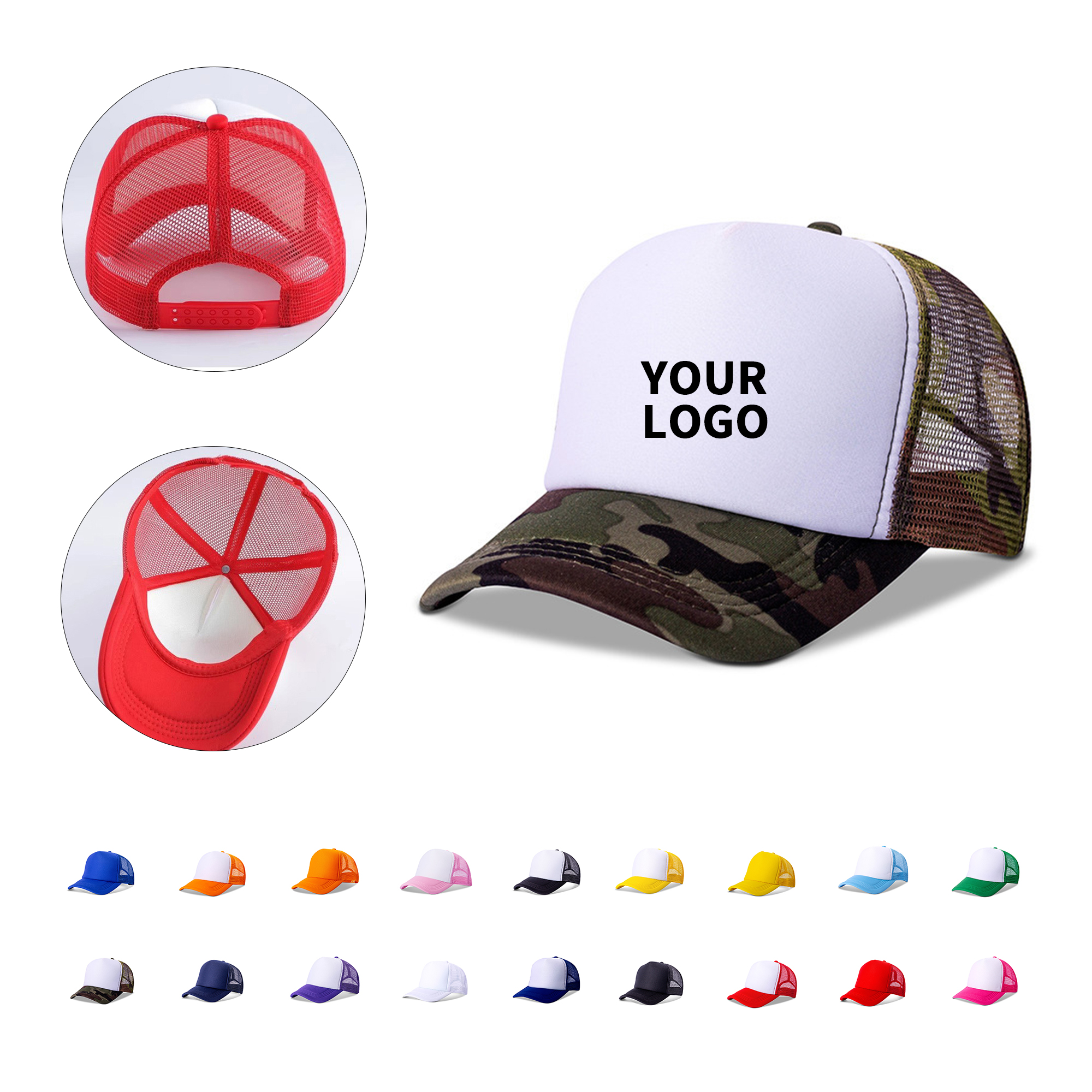 Foam Front Mesh Back Adjustable Hat Medium Profile 16