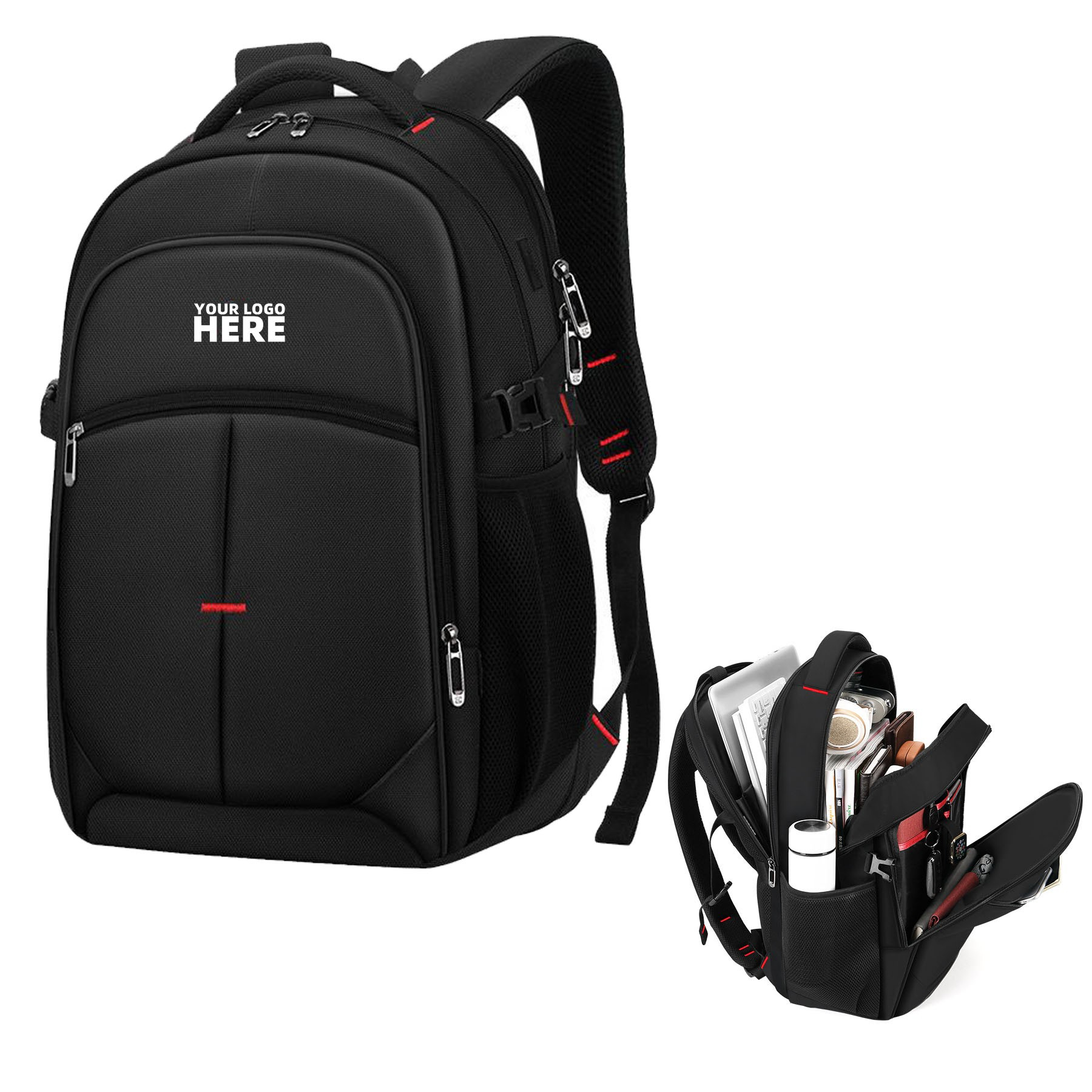 15.6'' Travel Laptop Backpack w/USB Charging Port 2