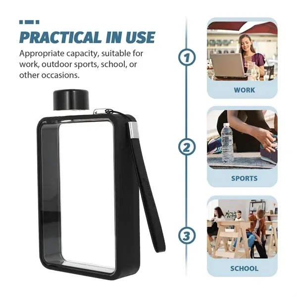 13 Ounce Flat Water Bottle - Sleek & Durable Polycarbonate 1