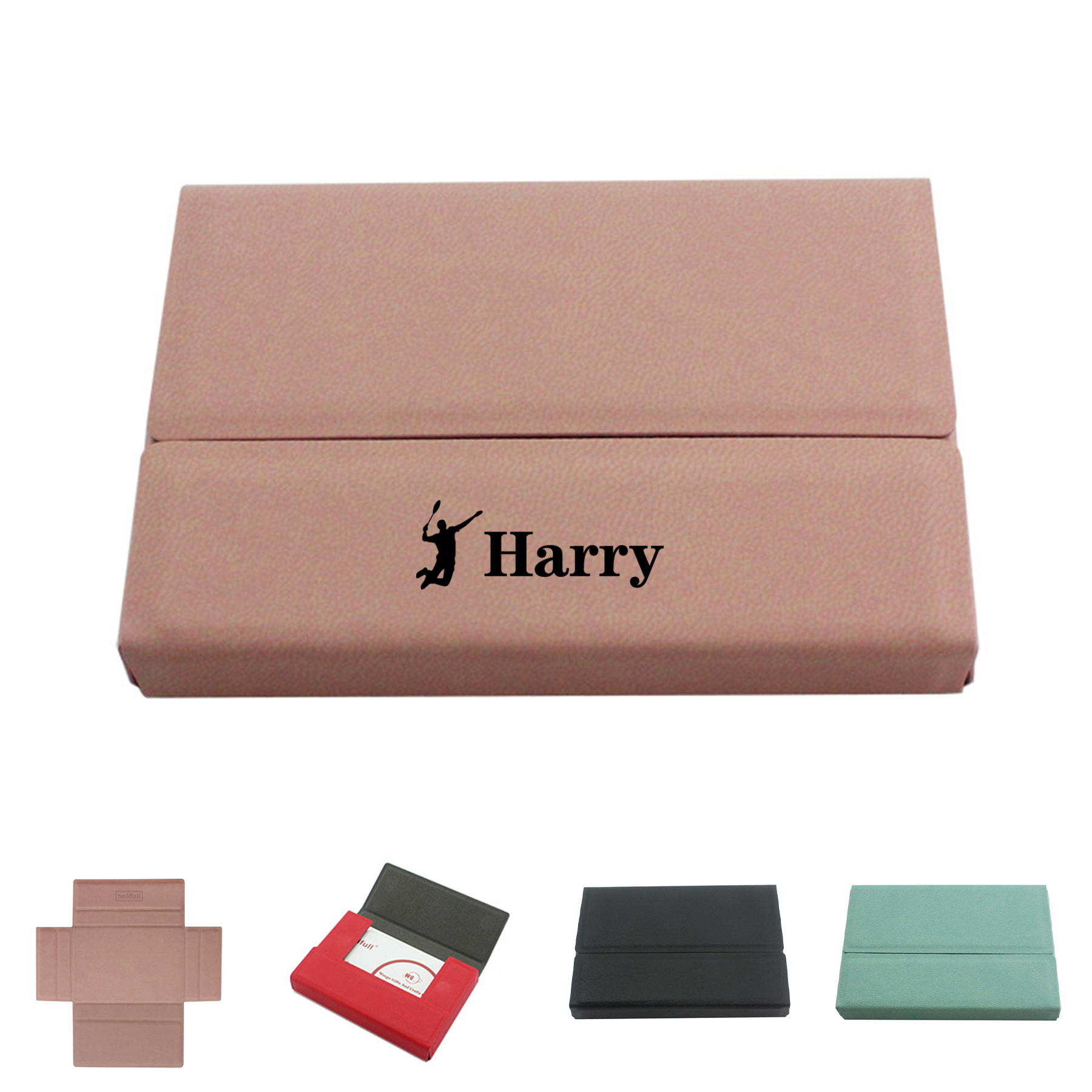 Foldable Magnetic PU Leather Card Holder 2