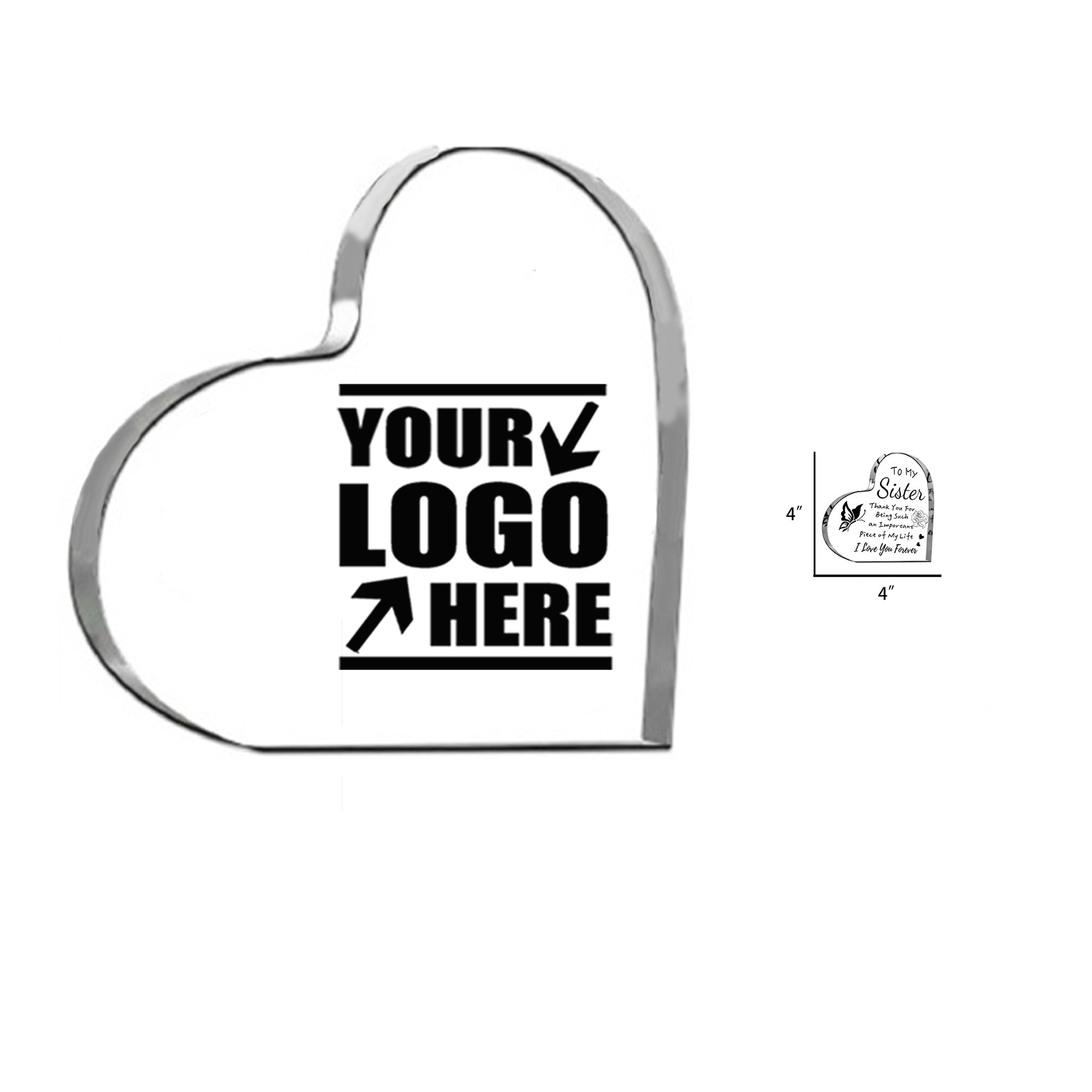 Acrylic Heart Shape Clear Display 1