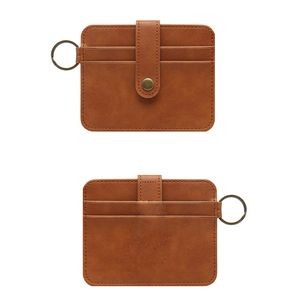 RFID Blocking PU Leather Card Holder Wallet with Keychain 6
