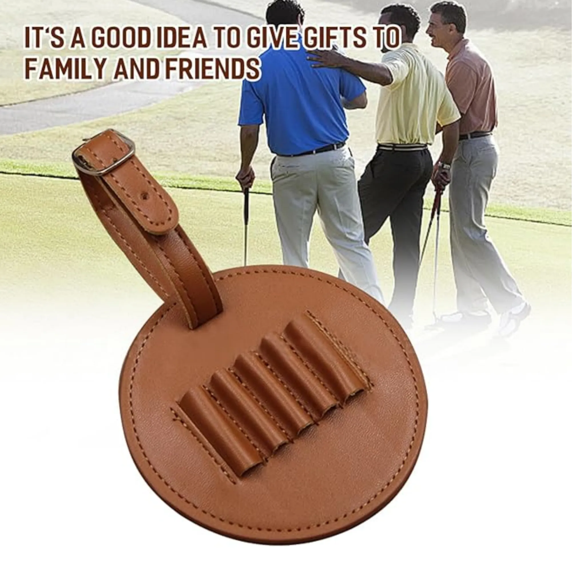MOQ Durable Leather Golf Tee Organizer Belt Clip & Storage 3