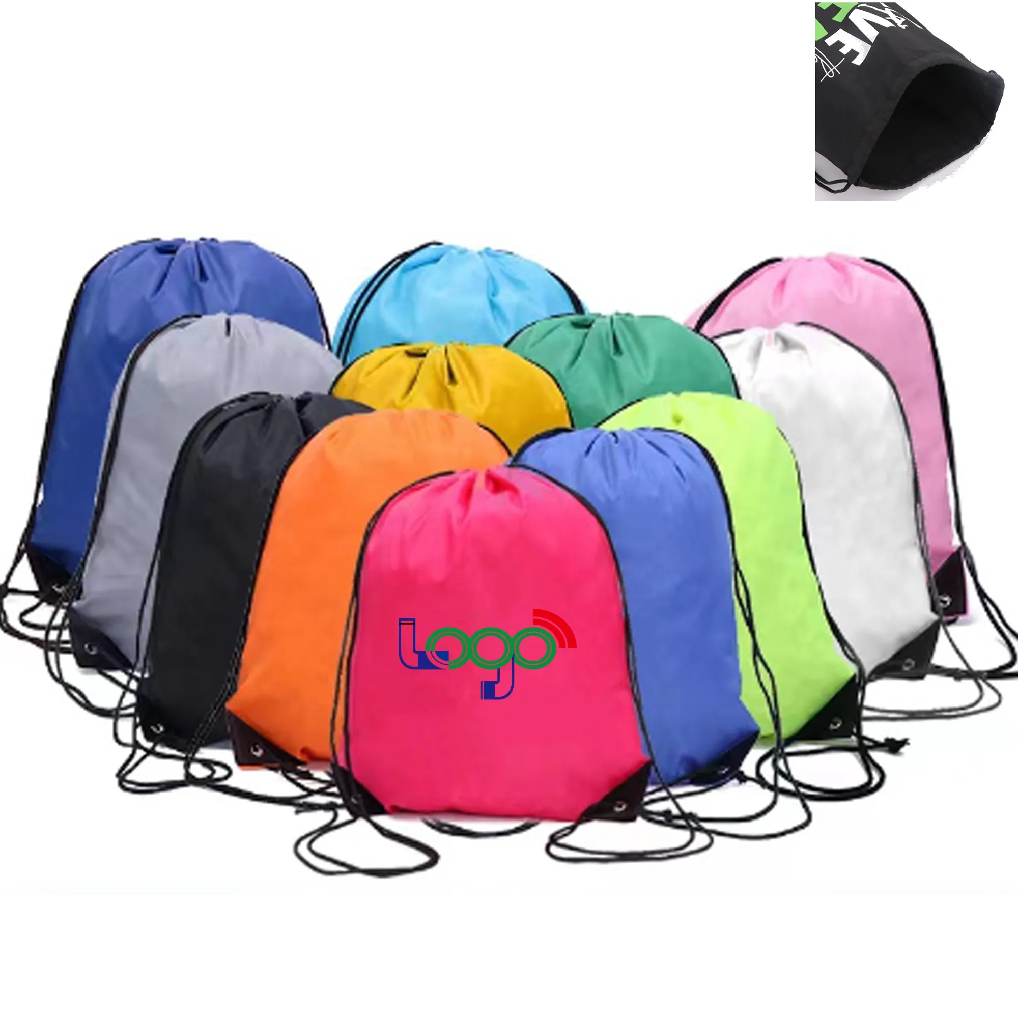 Reflective Drawstring Backpack Bag MOQ 20pcs 2