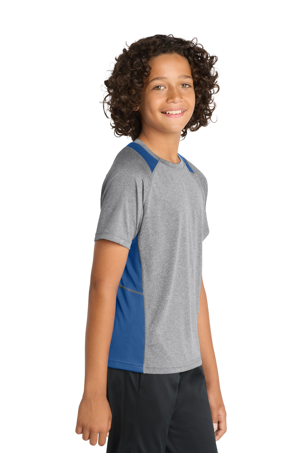 Sport-Tek Youth Heather Colorblock Contender Tee. YST361 58