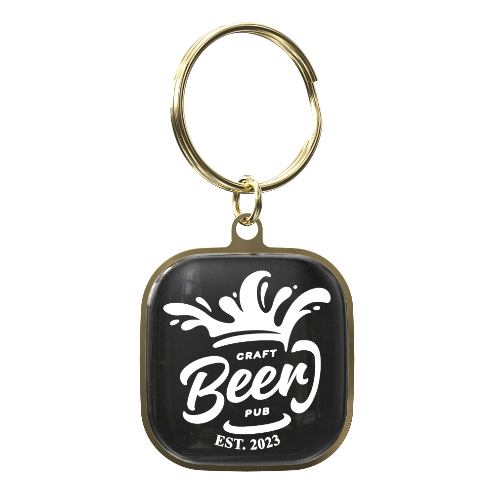 Vibraprint® Bright Gold Keytag (1-3/8")