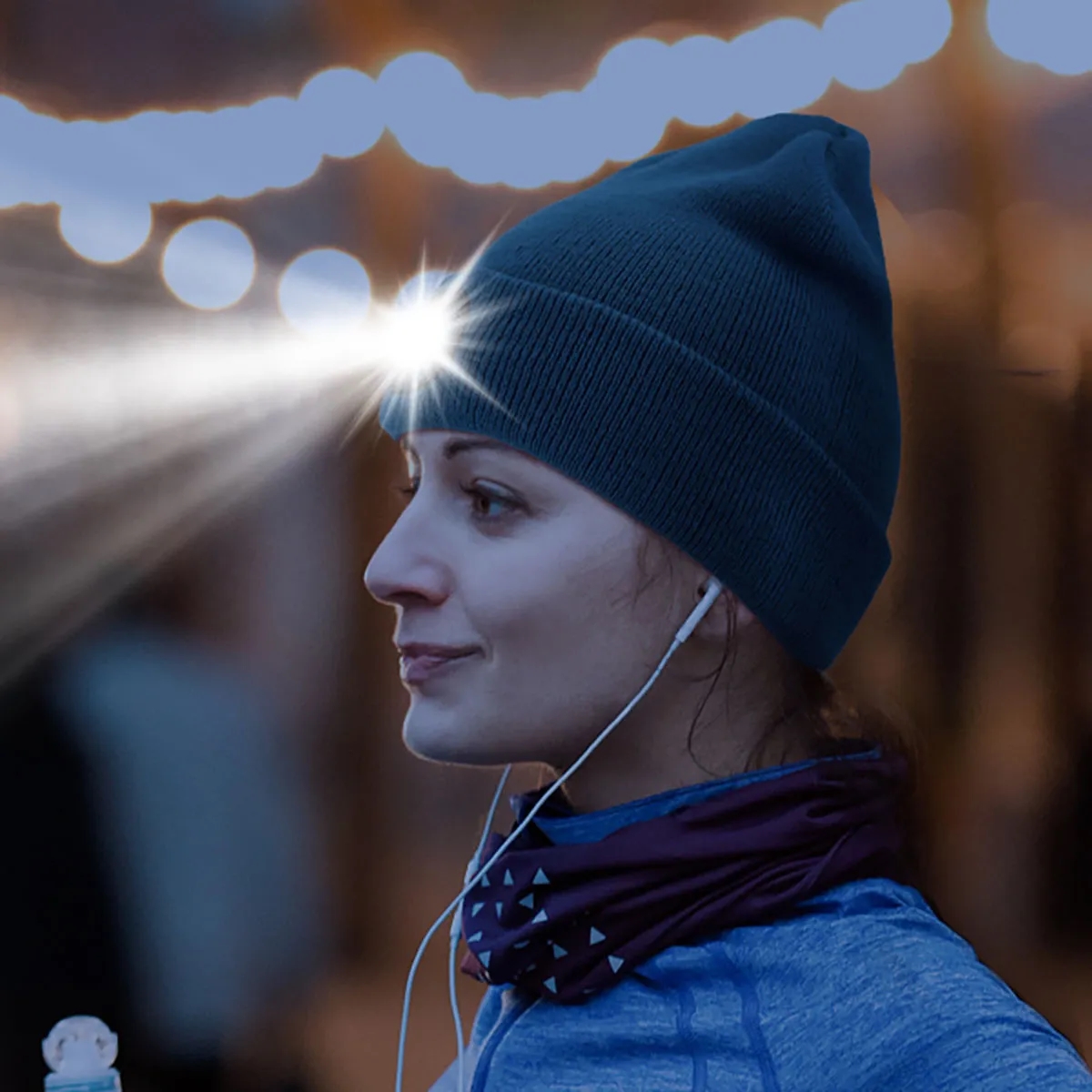 Unisex LED Beanie with Light Hands Free  Headlamp Hats 5
