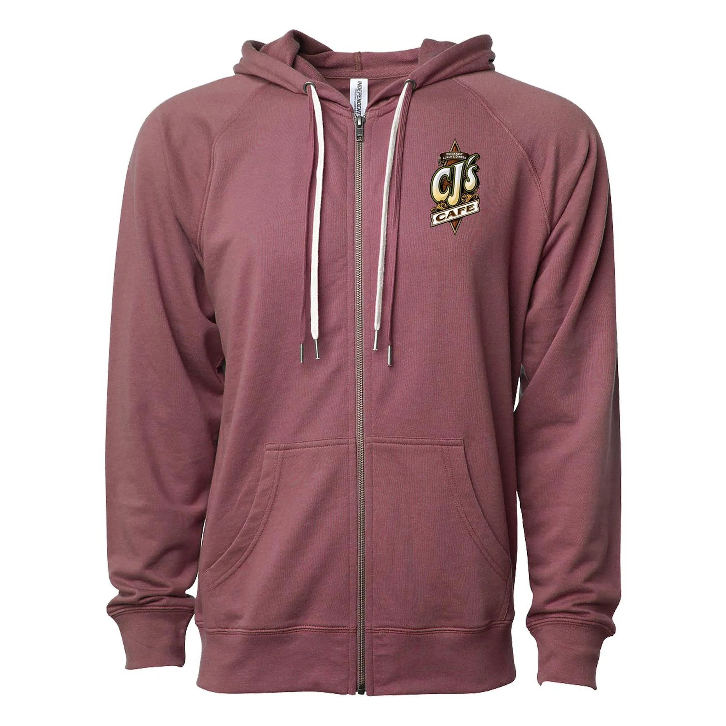 Unisex Lightweight Loopback Terry Zip Hood 17