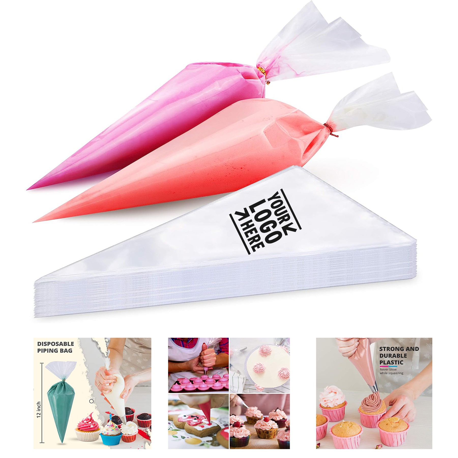 100 Anti Burst Pastry Bags 12 Inch Disposable Piping Bags 1