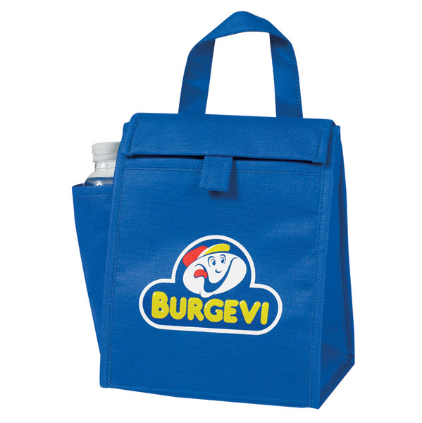 Non Woven Insulated Lunch Bag w/Bottle Pocket 8