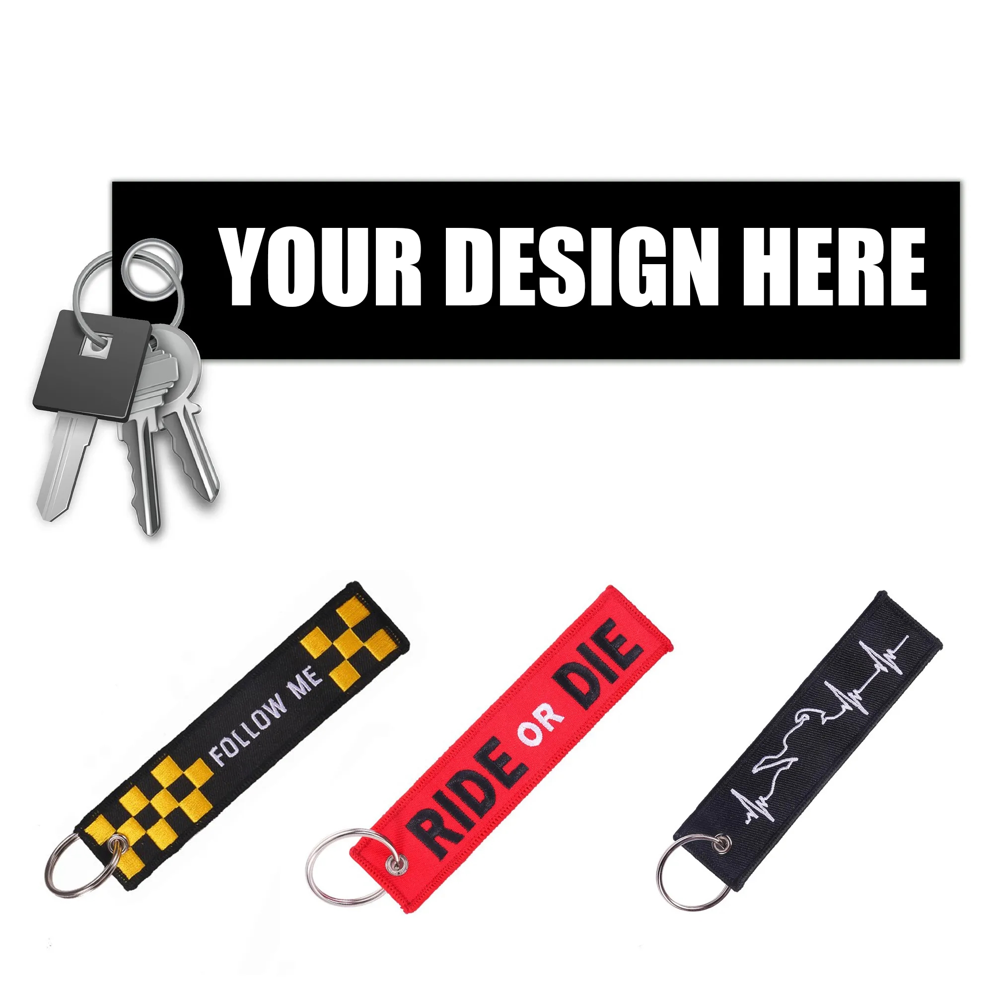 Embroidered Motorcycle Ring Keychain MOQ100 4