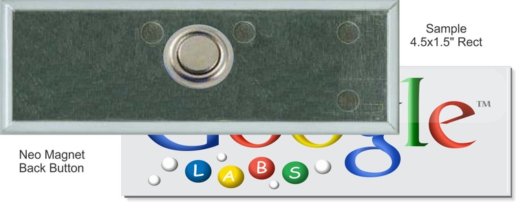 Neo Magnet 4 1/2 Inch X 1 1/2 Inch Rectangular Button 2