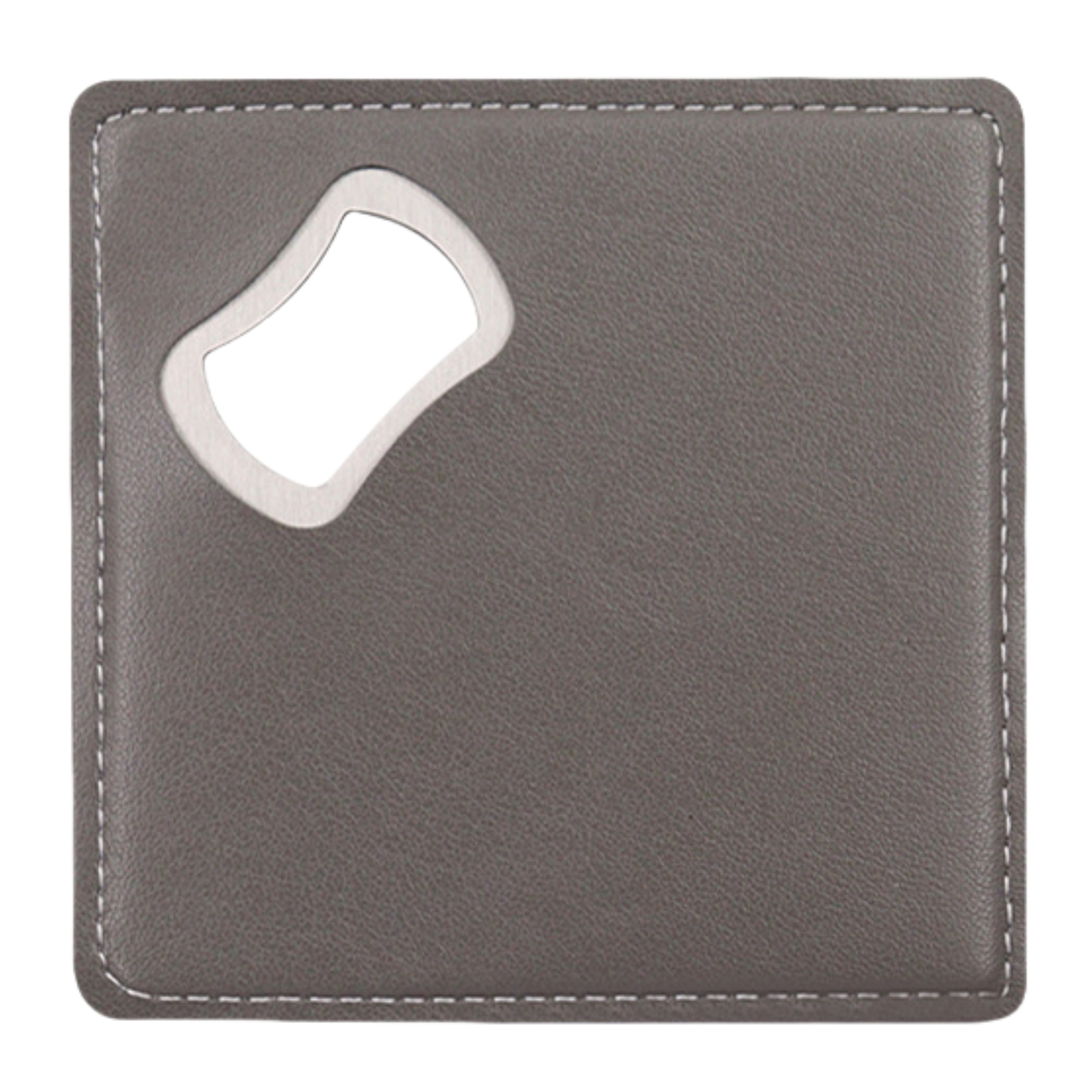 Square Drink Coaster Leather Opener 3