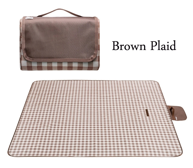 Custom Gift 600D Oxford Fabric Plaid Picnic & Beach Blanket 9