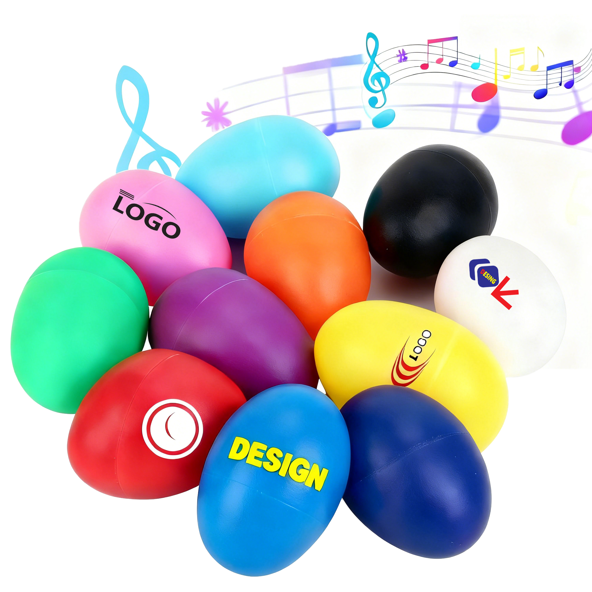 Mini Plastic Egg Shakers Musical Kids Toy Instruments 4