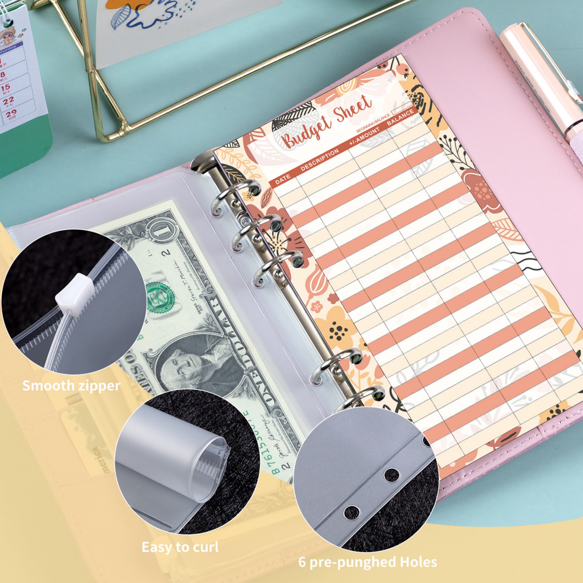 A6 Money Saving Challenge Binder 6