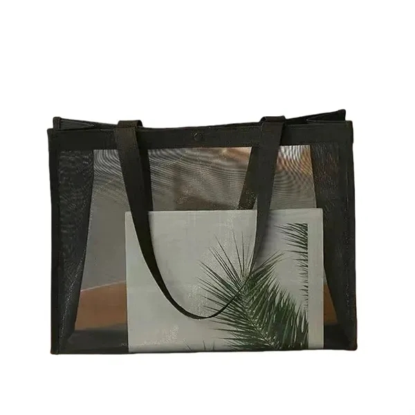 Small Mesh Beach Bag - Lightweight Carryall Tote 3