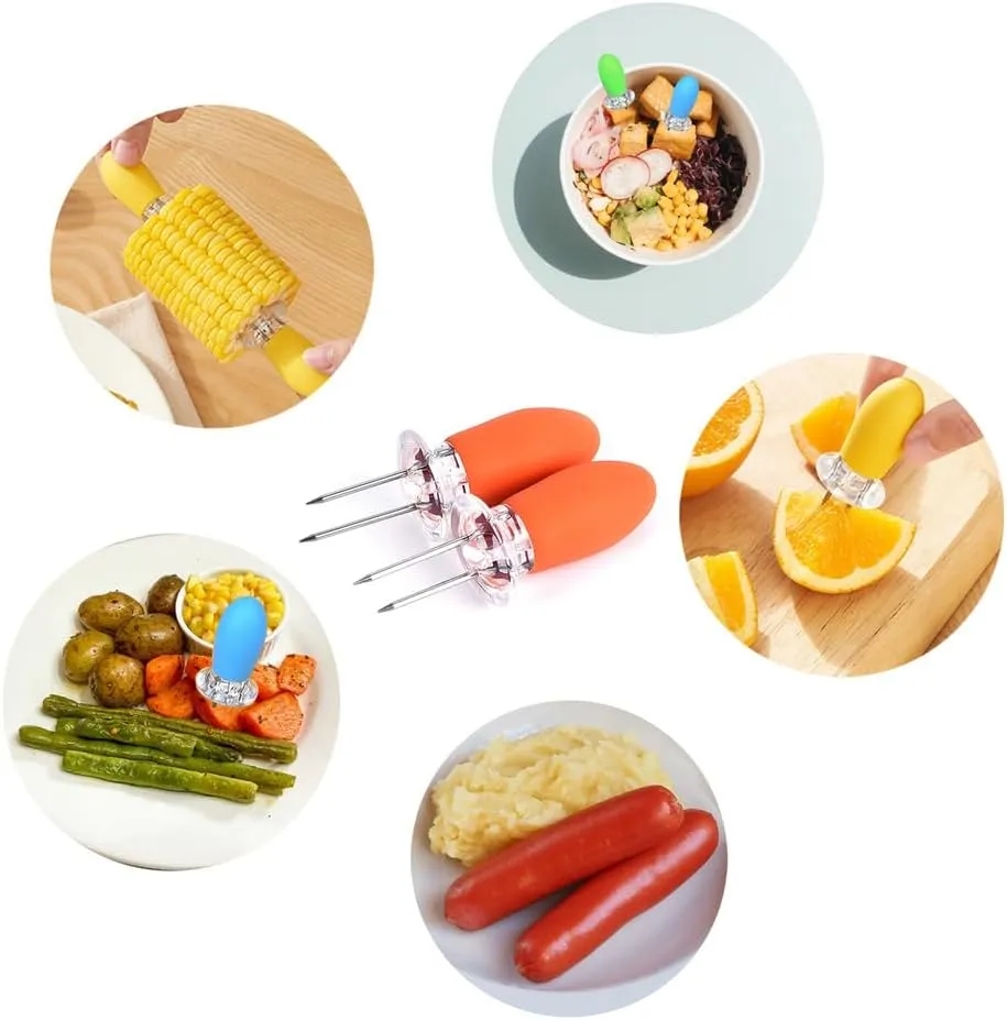 Stainless Steel BBQ Corn Holders 6